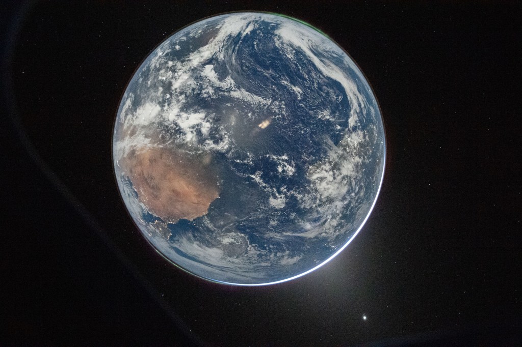This nighttime picture of Earth was taken on April 2, 2026, by an Artemis II crew member aiming a camera through a window of the Orion spacecraft. The image was captured after Orion completed its translunar injection burn, the critical maneuver that sent the spacecraft on its path toward the Moon and back.
Image Credit: NASA
